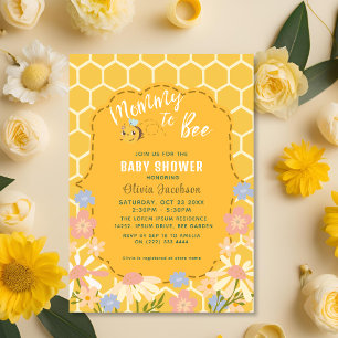 Gelbe, geschlechtsneutrale Mommy to Bee Baby Dusch Einladung