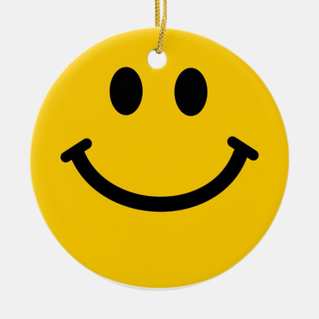 Gelbe Gesichts-Verzierungs-Dekoration Keramik Ornament (Vorne)