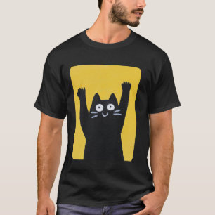 Gelbe Gestaltung Mit Einer Katze Drauf Katze Schwa T-Shirt