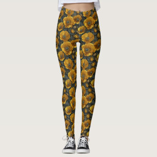 Gelbe Gewichte stemende Anemonen Blumen Geschenke Leggings