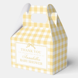 Gelbe Gingham Coquette Baby Shower Giebel Geschenk Geschenkschachtel