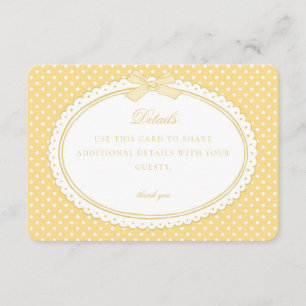 Gelbe Gingham Coquette Schleife Details Karte