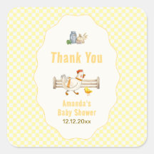 Gelbe Gingham Farm Frische Küken Babyparty 