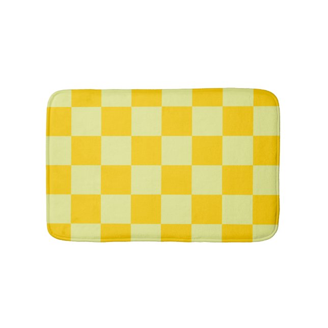 Gelbe Gingham-Karo-Muster Badematte (Vorderseite)