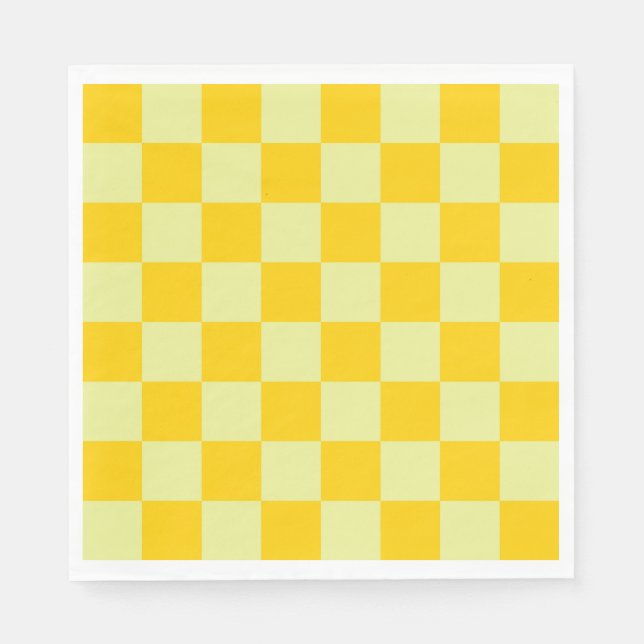 Gelbe Gingham-Karo-Muster Serviette (Vorderseite)