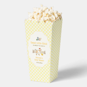 Gelbe Gingham-Popcorn-Farmküken-Baby-Party Geschenkschachtel
