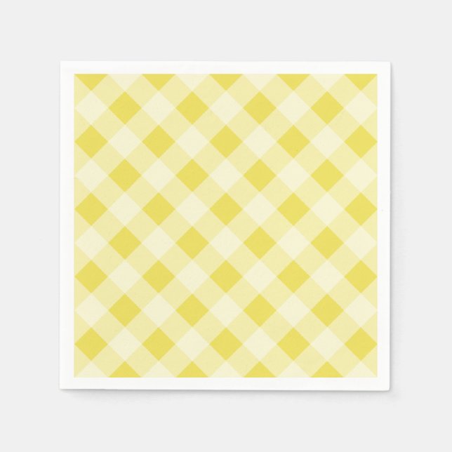 Gelbe Gingham-Servietten Serviette (Vorderseite)