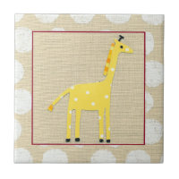 Gelbe Giraffe mit weißen Polka-Punkten