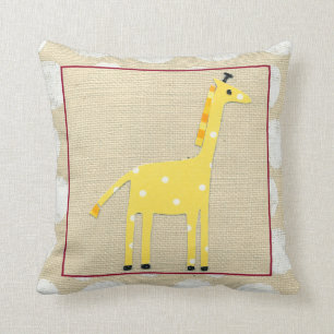 Gelbe Giraffe mit weißen Polka-Punkten Kissen