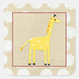 Gelbe Giraffe mit weißen Tupfen Quadratischer Aufkleber