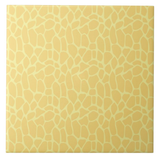 Gelbe Giraffe Print Fliese (Vorderseite)