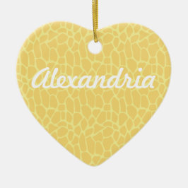 Gelbe Giraffe Print Keramik Ornament