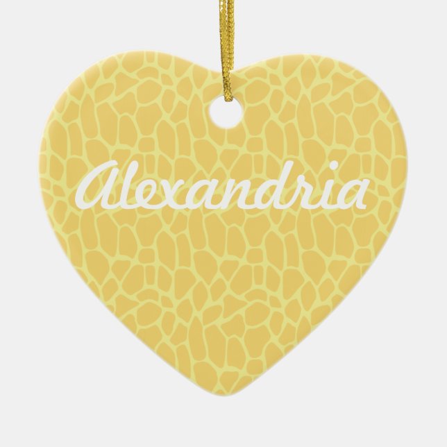 Gelbe Giraffe Print Keramik Ornament (Vorne)