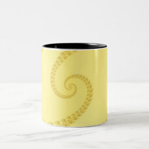 Gelbe Gold-Doppel-Spiral-Tasse Zweifarbige Tasse