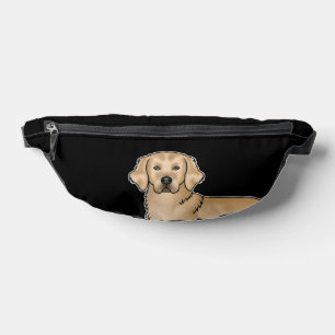 Gelbe Golden Retriever Cartoon Dog Schwarz Bauchtasche