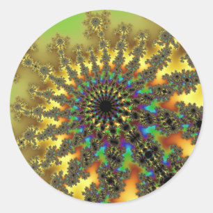 Gelbe goldene Burst Große runde Sticker