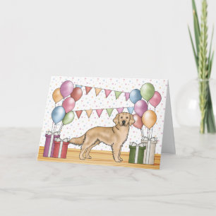 Gelbe goldene Retriever farbenfrohe Pasta Geburtst Karte