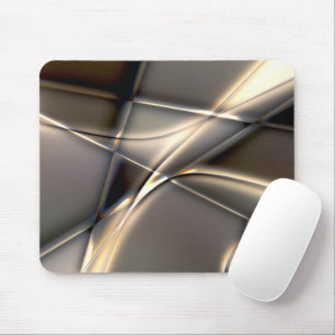 Gelbe goldene Striche und gedrehte Quadrate auf Se Mousepad