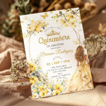 Gelbe goldene Tiara Floral Schmetterling Quinceañe