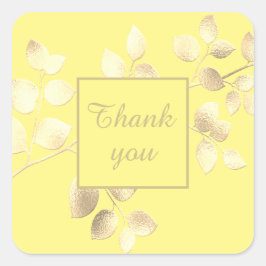 Gelbe goldgelbe Blätter quadratischer Aufkleber