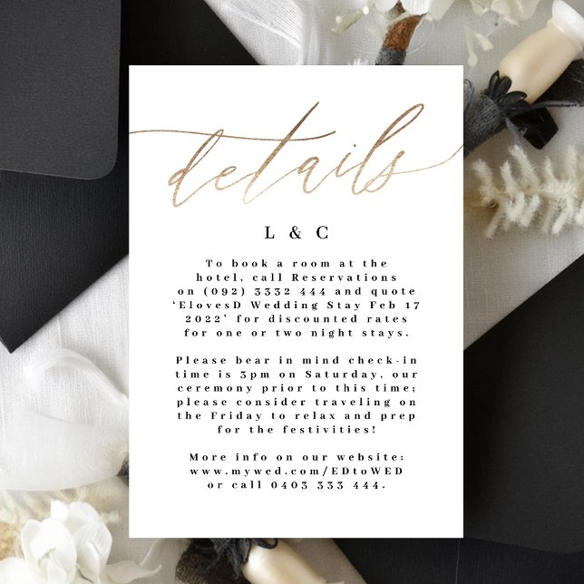 Gelbe Goldkalligrafie Moderne Hochzeitsszenierung RSVP Karte (Von Creator hochgeladen)