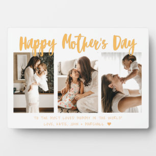 Gelbe Goldkalligraphie 3 Foto Muttertag Fotoplatte