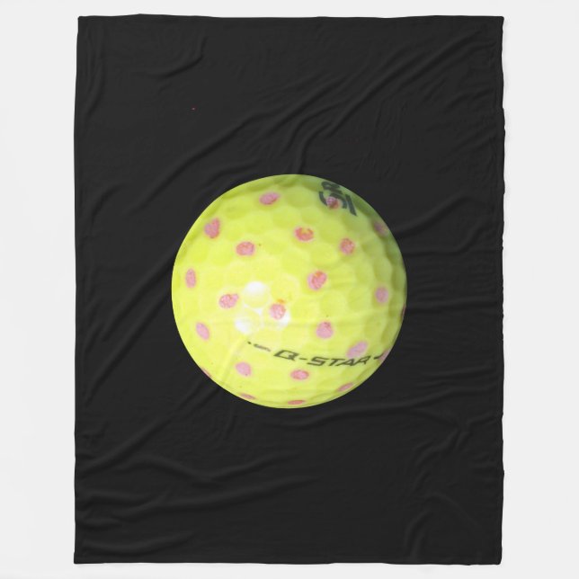 Gelbe Golfbälle auf schwarz, Fleecedecke (Vorderseite)