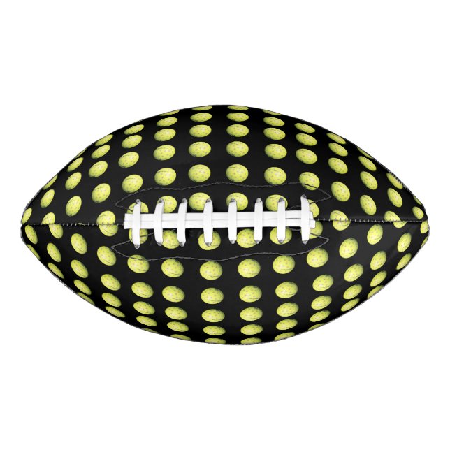 Gelbe Golfbälle auf schwarzem Muster, Football (Vorderseite)
