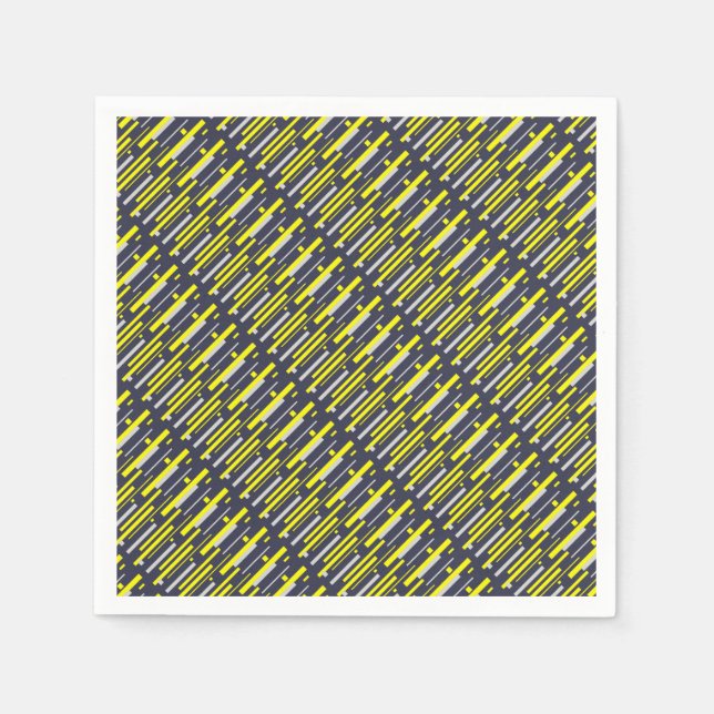 Gelbe graue Blöcke Abstrakte Kunst Serviette (Vorderseite)