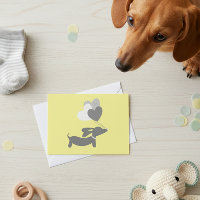 Gelbe graue Dackel-Baby-Dusche danken Ihnen Karten