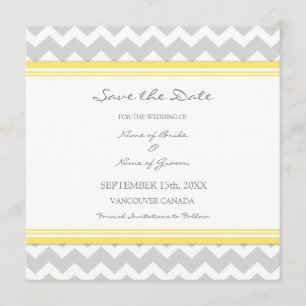 Gelbe graue Hochzeit Speichern Sie die Datumskarte Save The Date