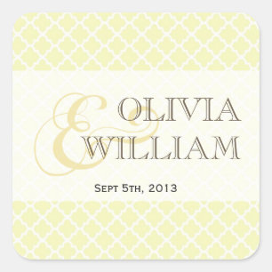 Gelbe graue marokkanische Fliesen und moderne Hoch Quadratischer Aufkleber