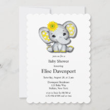 Gelbe graue Sonnenblume Elephant Babydusche