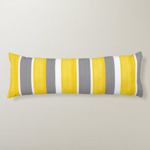 Gelbe graue Streifen - Moderne 2 Seitenschläferkissen