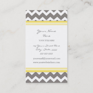 Gelbe graue Zickzack Retro Geschäfts-Karten Visitenkarte