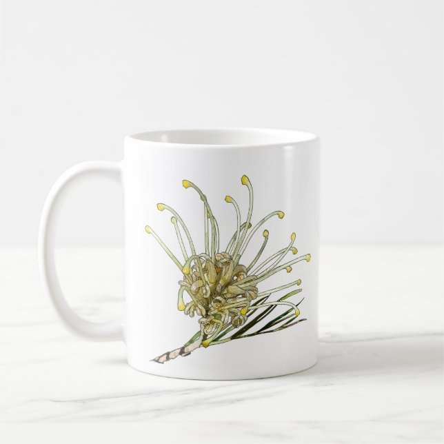 Gelbe Grevillea-Tasse Kaffeetasse (Links)
