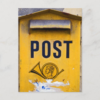 Gelbe griechische Postbox Postkarte