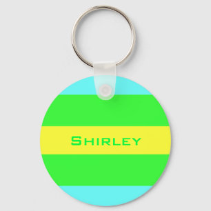 Gelbe, grüne, blaue Streifen von Shirley Taylor Schlüsselanhänger