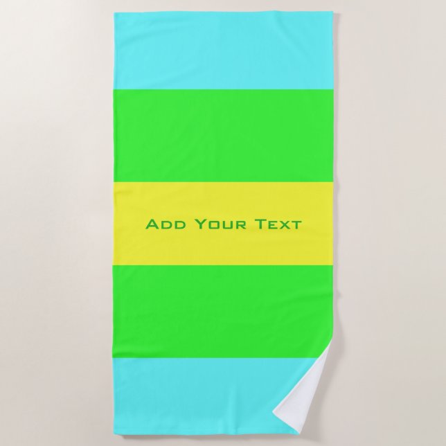 Gelbe, grüne, blaue Streifen von Shirley Taylor Strandtuch (Vorderseite)