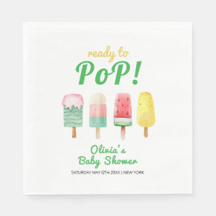 Gelbe grüne Eiscreme für den Pop Babydusche Serviette