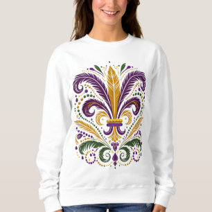 Gelbe, grüne lila Lilie Federn Sweatshirt
