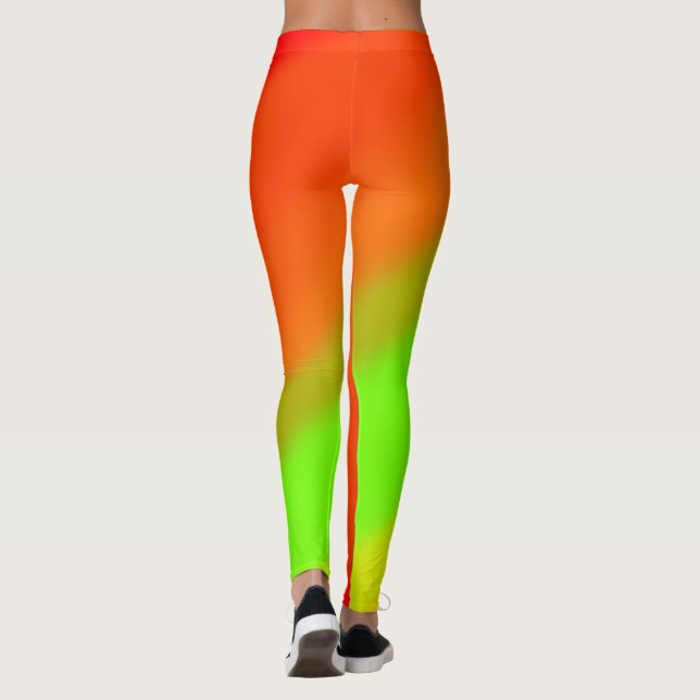 Gelbe grüne Orange und Rote Waagen Leggings (Rückseite)