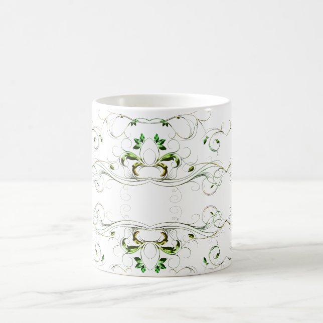 Gelbe grüne Reben Kaffeetasse (Mittel)