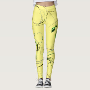 Gelbe grüne Reben Leggings