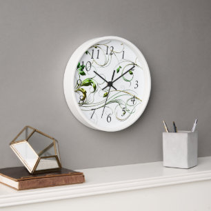 Gelbe grüne Reben Uhr