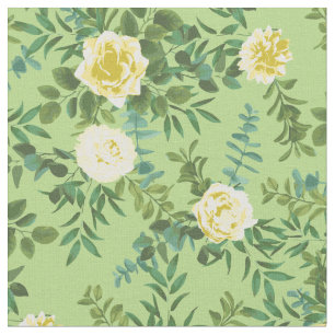 Gelbe grüne Rose Blumenkohl-Blume Stoff