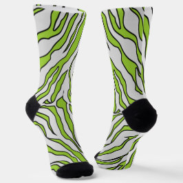 Gelbe, grüne und weiße Tiger Streifen Tierfarbe4 Socken