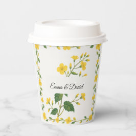 Gelbe grüne Wildblumen Pappbecher