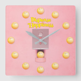 gelbe Gumball-Dispenser-Platz-Wandschloss Quadratische Wanduhr