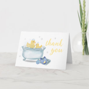 Gelbe Gummi-Mama-Ente-Badewanne-Baby-Party Dankeskarte
